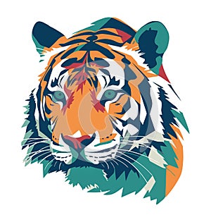 Tiger portrait animal icon isolated