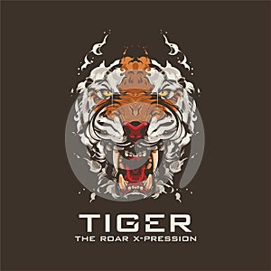 Tiger Roar Wildlife Animals Tattoo Vector