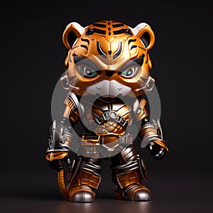 Tiger In Robotics Suit: Hyper-detailed Renderings In Jasmine Becket-griffith Style