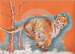 Tiger running