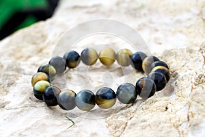 Tiger`s eye also called tiger eye is a chatoyant gemstone that is usually a metamorphic rock with a golden to red-brown colour