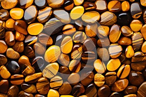 Tiger\'s eye gemstone background texture. Generative AI