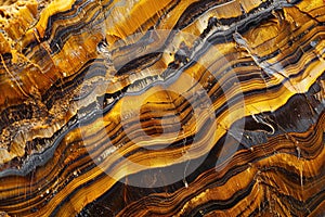 Tiger\'s eye gemstone background texture. Generative AI