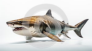 A tiger shark white background