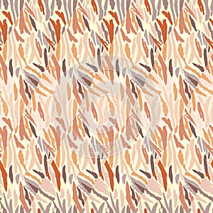 Tiger skin mosaic seamless pattern. Abstract animal fur tile