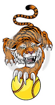 Tiger Softball Animal Sports Team Mascot