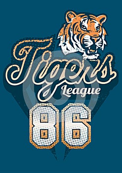 Tiger sports league jersey print