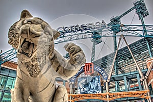 Tiger outside Comerica Park, Detroit, Michigan