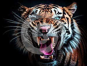 Ai Generated illustration Wildlife Concept of Tiger Teeth