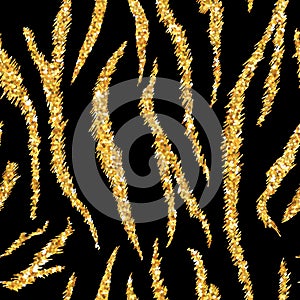 Tiger Texture Seamless Animal Pattern Golden