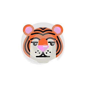 Tiger Unamused Face flat icon