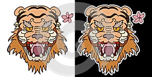 Tiger vector illustration isolate on white background.