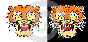 Tiger vector illustration isolate on white background.