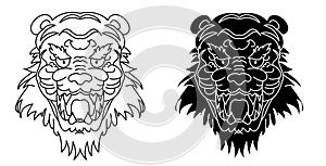 Tiger vector illustration isolate on white background.