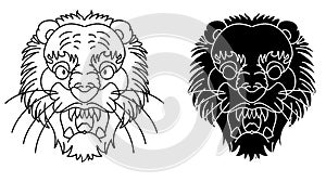 Tiger vector illustration isolate on white background.
