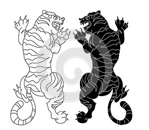 Tiger vector illustration isolate on white background.