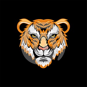 Tiger vector logo icon illustration,  Tiger head logo