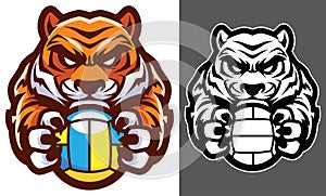 Tiger Volleyball Mascot