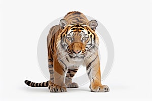 A tiger on a white background, in the style of petcore