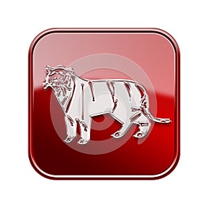 Tiger Zodiac icon red..