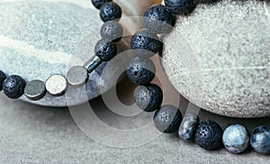 Tigereye semiprecious bracelet with scull. Men`s brutal accessories concept