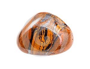 Tigers-eye gem stone isolated on white