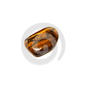 Tigers eye stone over white