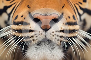 a tigers snout and nostrils up close