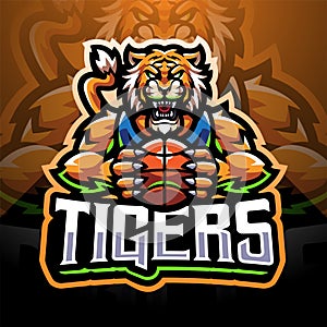 Tigers sport esport mascot logo design