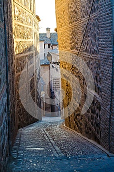 Tight Alley in Toledo, Spain.