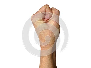 Tight balled fist, decrease in blood flow photo
