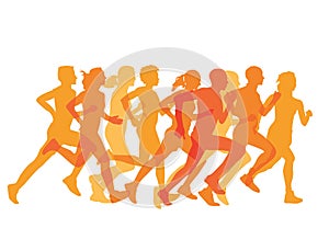 Tight Group of Runners in a Race photo