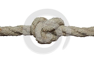 Tight knot on the old rope.