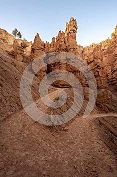 Tight Switchback Winds Up the Wall Street Trail in Bryce Canyon