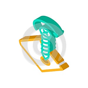 tighten screw screwdriver assembly furniture isometric icon vector illustration