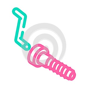 tighten screw wrench assembly furniture color icon vector illustration