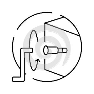 tighten screw wrench assembly furniture line icon vector illustration