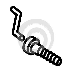 tighten screw wrench assembly furniture line icon vector illustration