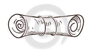 Tightly Rolled Up Ancient Papyrus Scroll, vector design Generative AI