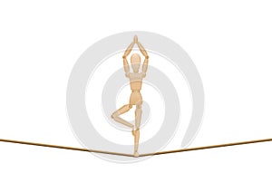 Tightrope Walker Balance Poise Yoga Wooden Mannequin