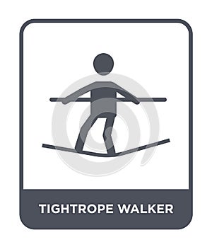 tightrope walker icon in trendy design style. tightrope walker icon isolated on white background. tightrope walker vector icon photo