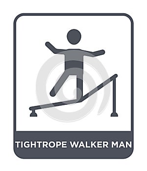 tightrope walker man icon in trendy design style. tightrope walker man icon isolated on white background. tightrope walker man photo