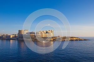 Tigne point at Sliema in sunrise