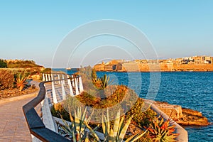 Tigne point with Valletta bay, Malta