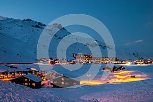 Tignes at blue hour photo