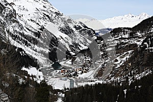 Tignes les Brevieres 1550, Winter ski resort of Tignes-Val d Isere, France