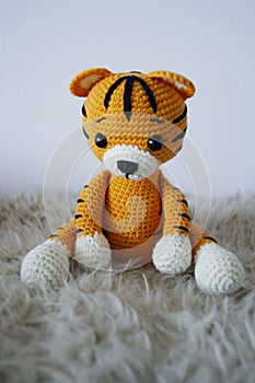 Tigre Amigurumi. Crochet Stuffed Animal. Ecofriendly Toy photo