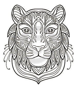 Tigre coloring vector photo