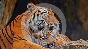 Tigress with her cub