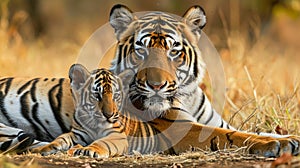 Tigress with her cub together